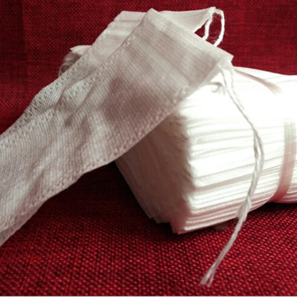 

100Pcs 100x120mm Non-Woven Drawstring Tea Bags Remove No Metal Plastic Accessories Perfect Loose Leaf Herbal Powder