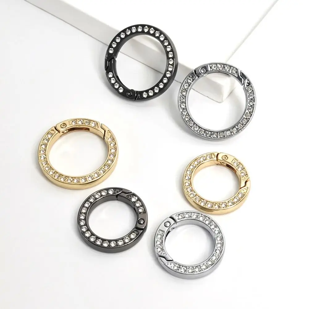 High Quality Black old silver Spring O-Ring Buckles 18.8mm Round Carabiner Bag Belt Buckle Purses Handbags Buckles