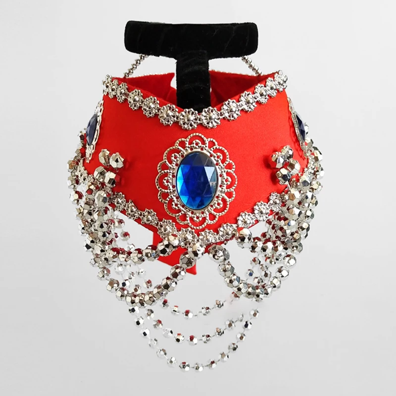 Chiński mongolski kostium taneczny nakrycie głowy kobiety mężczyźni występ taneczny na scenie nakrycia głowy kapelusz etniczna miska taniec akcesoria do włosów dla dzieci