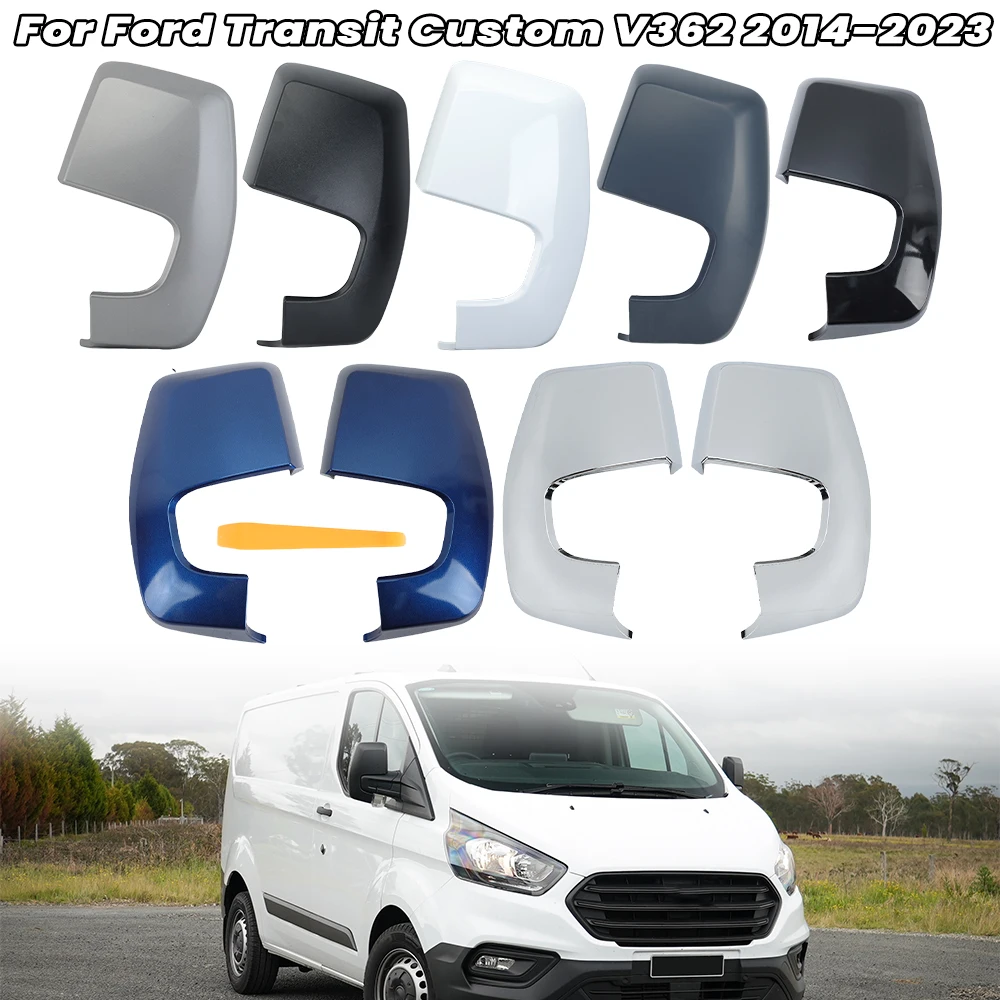 Side Mirror Cap Housing Shell Replacement With Clips For Ford Transit Custom V362 2014-2023 Rearvew Mirror Cover Car Accessories