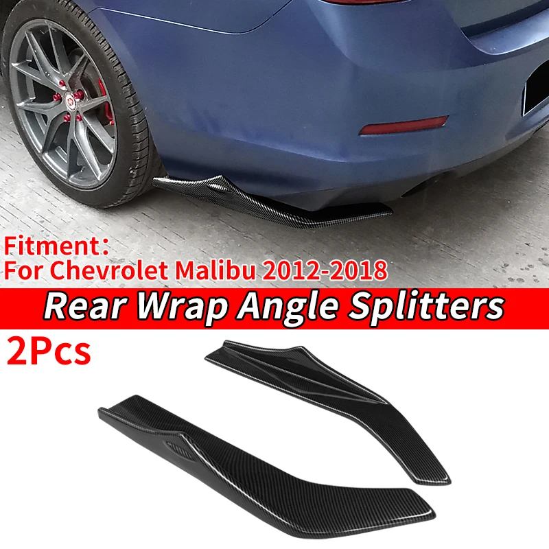 

Car Rear Bumper Splitters Aprons Lip Spoiler Diffuser Wrap Angle Carbon Fiber Accessories ABS For Chevrolet Malibu 2012-2018