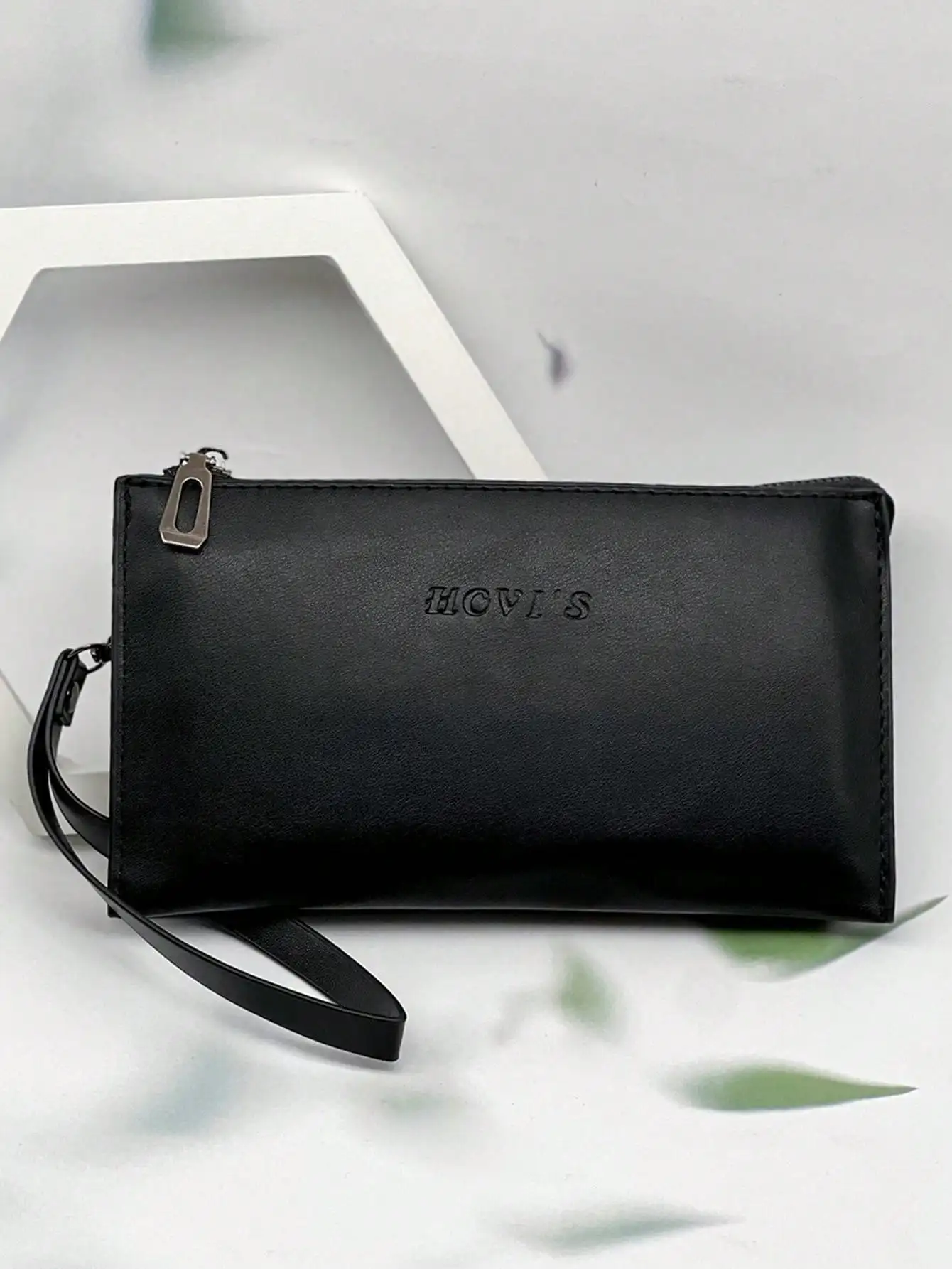 

Stylish and simple senior men's purse double-layer ultra-thin large capacity portable wrist bag long wallet