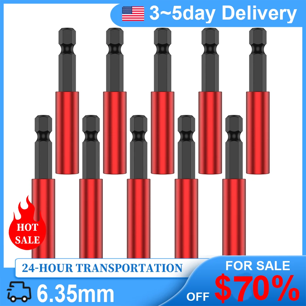 20/40Pcs 1/4inch Hex Shank Drill Bit Extension Bit Holder Magnetic Screwdriver Extension Quick Aluminum Alloy Drill Bit for Nuts