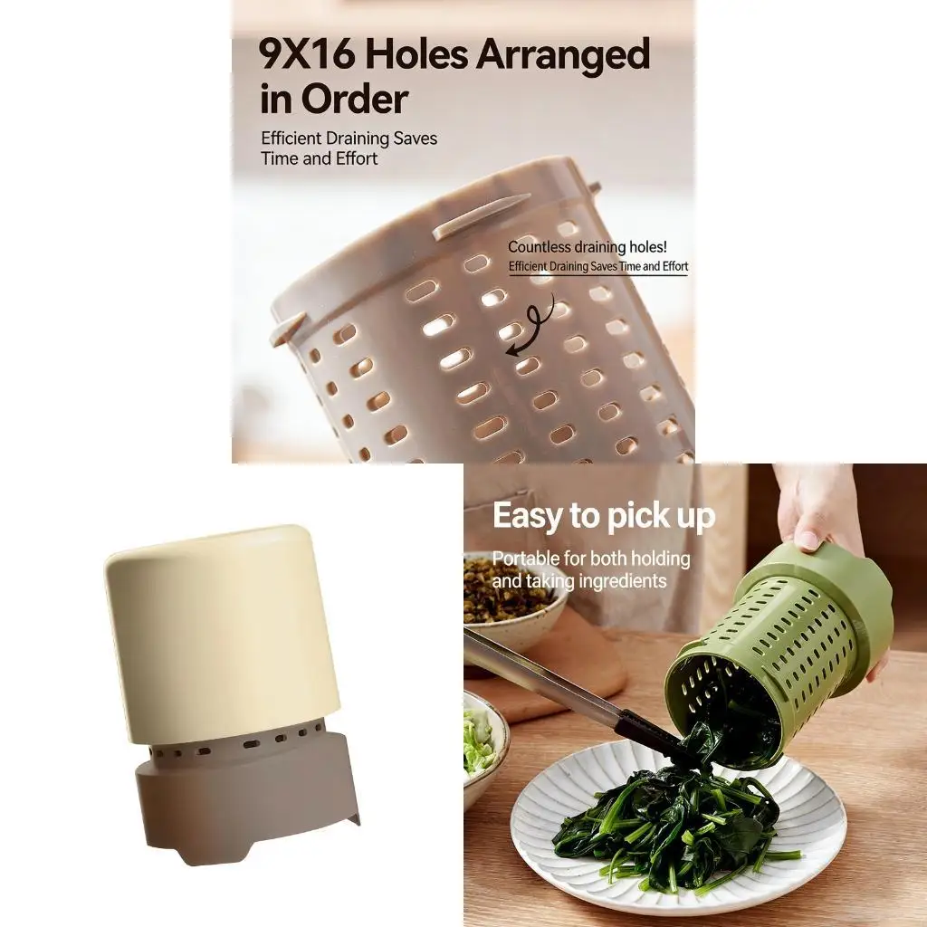 37ME Bucolic Kitchen Tool Salad Vegetable Fruit Spinner With Large Capacity Space Saving Kitchen Gadget For Daily Use