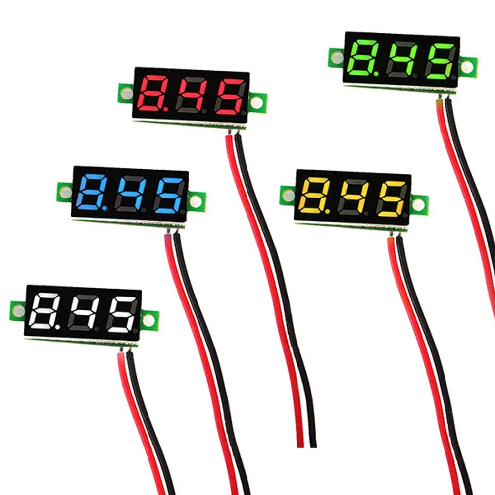 Mini voltímetro Digital de 0,28 pulgadas, 2,5 V-30V, probador de voltaje, voltímetro de dos líneas, protección inversa ajustable Digital