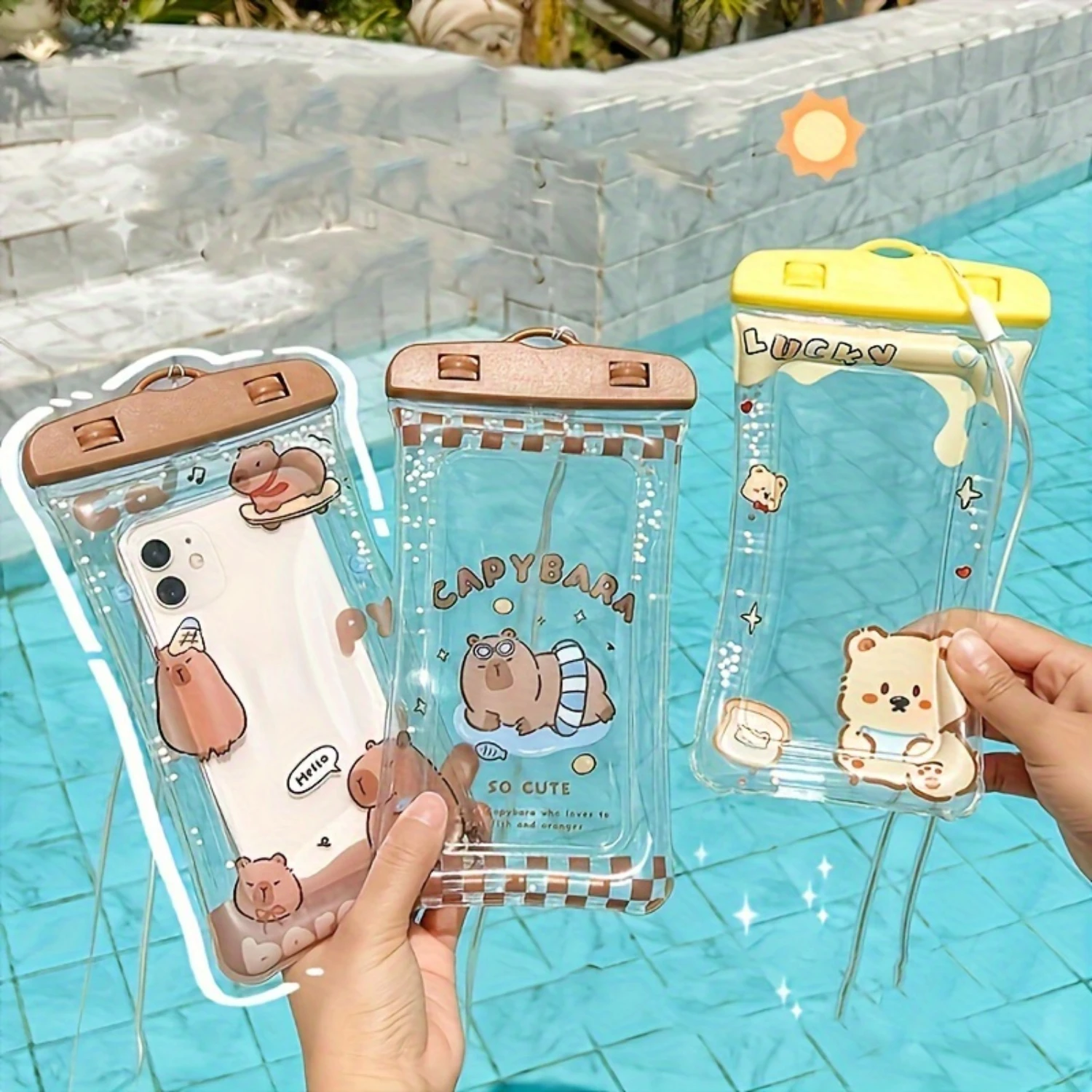 

-Friendly Waterproof Phone Pouch - Transparent, Sealed For Swimming & Drifting, Durable Pvc