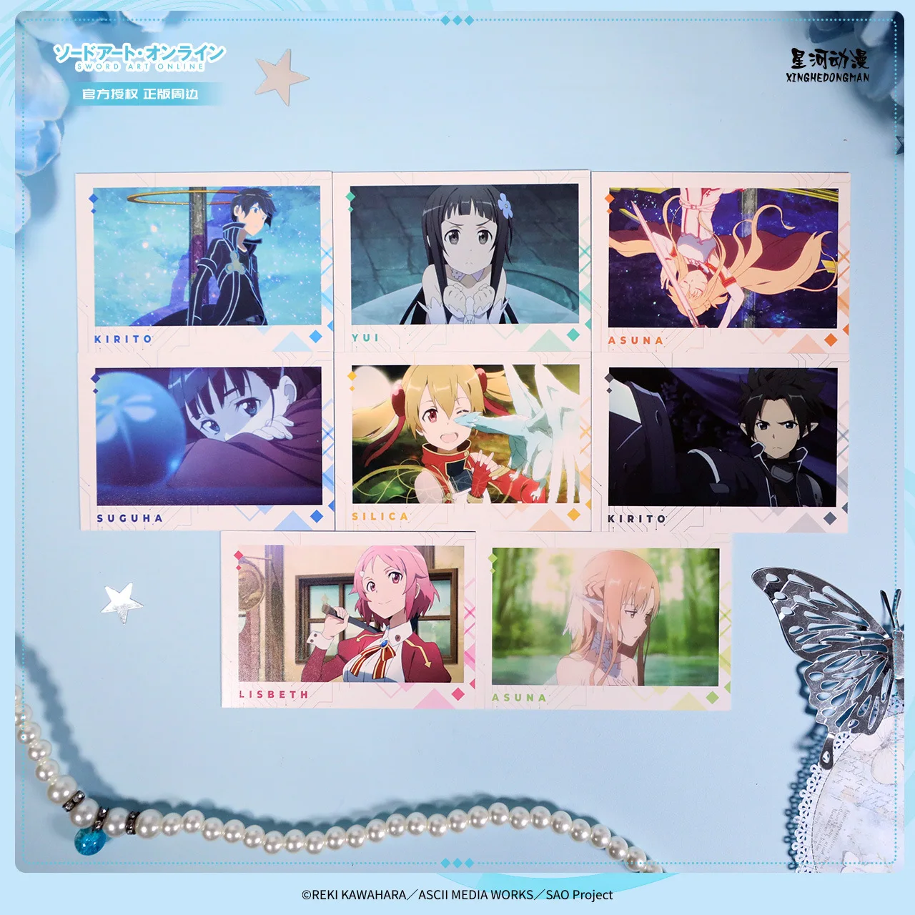 Sword Art Online Kirigaya Kazuto Yuuki Asuna China Official Authorization Scene Still Polaroid Style Photo Card 8pcs/set