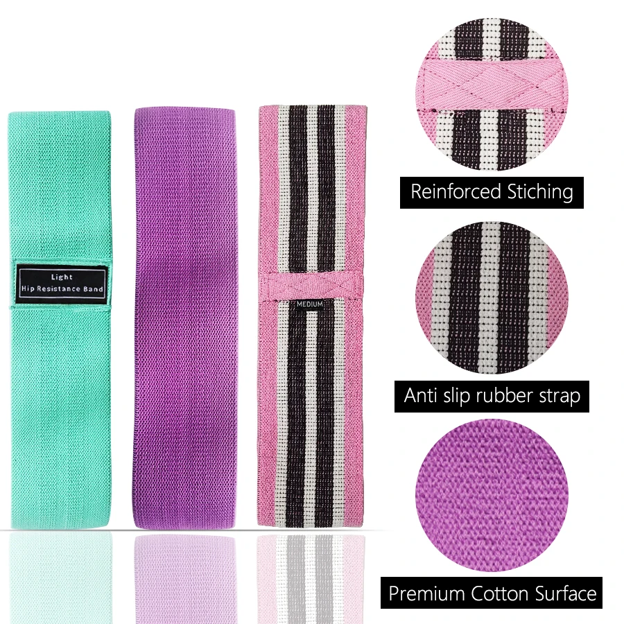 Fabric Resistance Hip Booty Bands Glute Thigh Elastic Workout Bands Squat Circle Stretch Fitness Strips Loops Yoga Gym Equipment view 3
