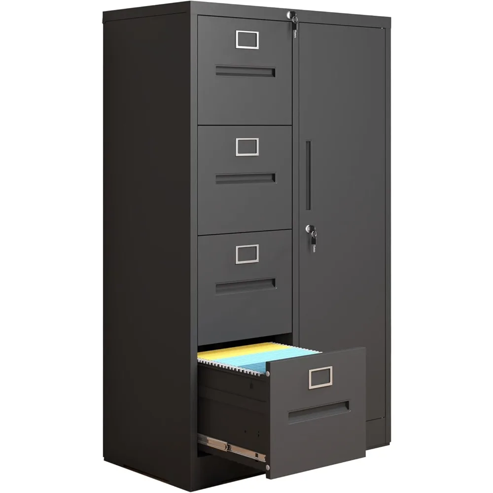 

Шкаф для документов с ящиками и 1 дверцей, черные металлические шкафчики для хранения для сотрудников, запираемые стальные шкафы для документов для домашнего офиса