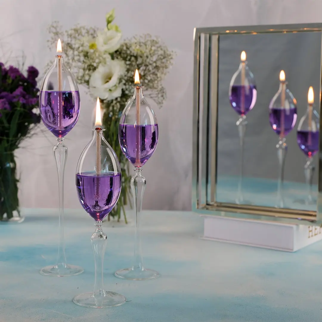 Glass Oil Lamp Stylish Home wedding Decoration Candle Holder Ins Bridesmaid Gift Dining Table Accessories Luxury Home Decor