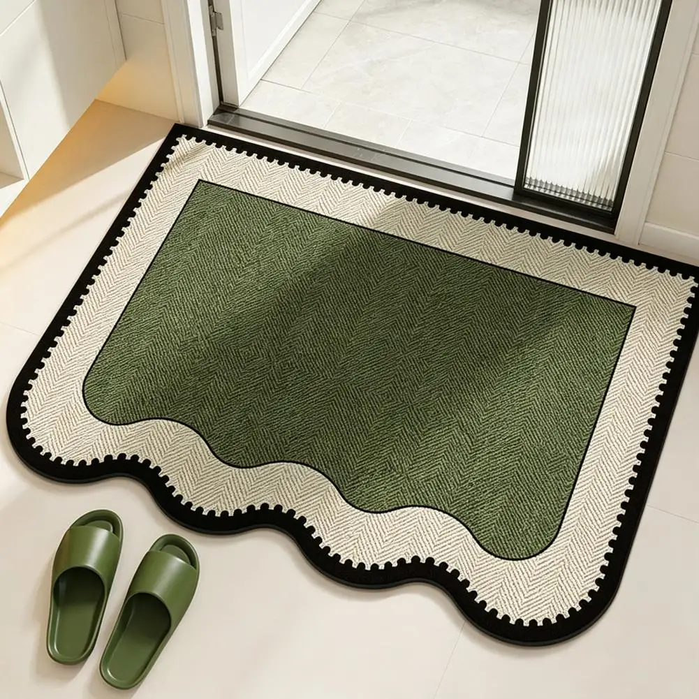 Bathroom Floor Mat Anti-slip Bath Rug Super Absorbent Bathroom Door Mat Retro Diatomaceous Earth Floor Rug with Anti-slip Bottom