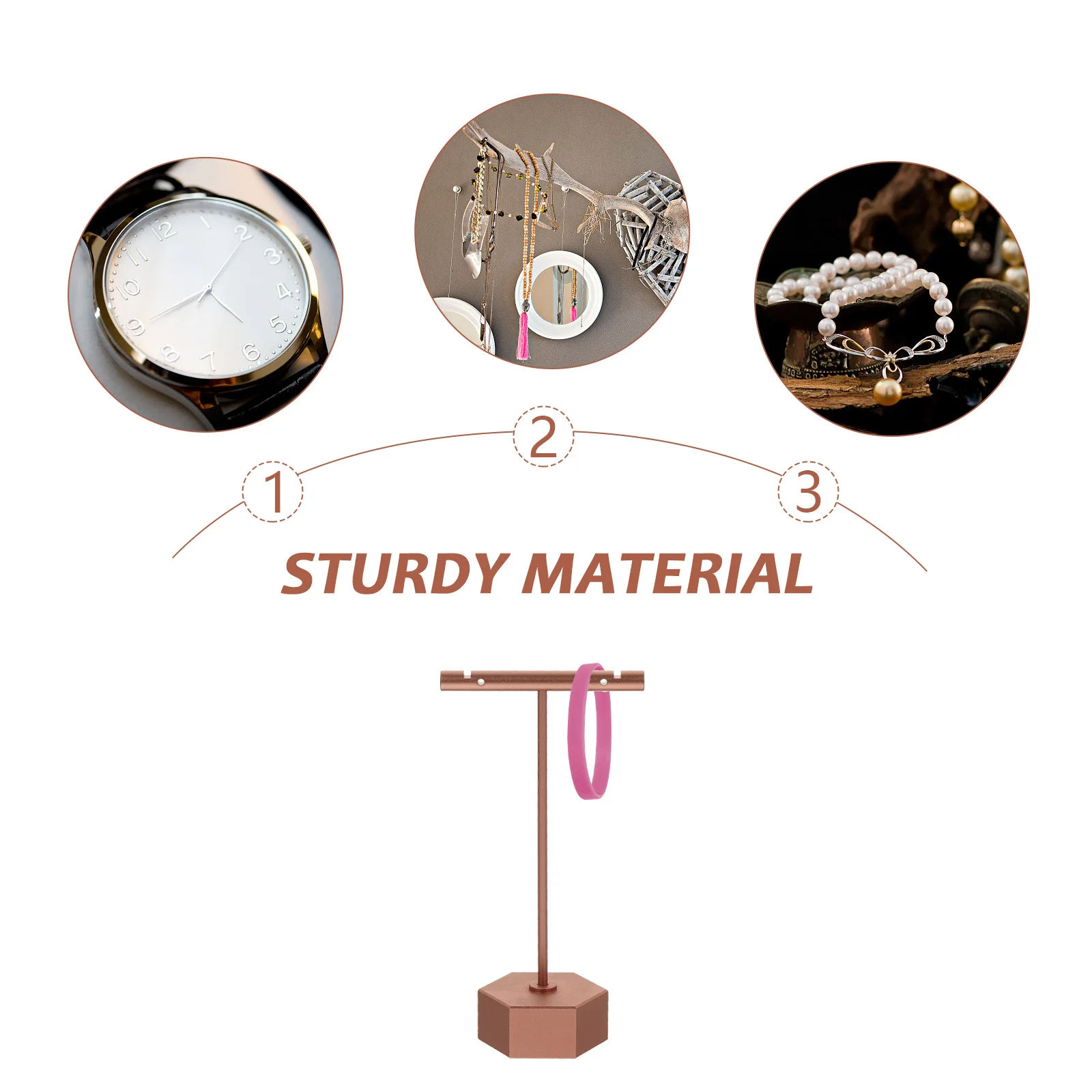 

Rose Gold Plated Jewelry Display Stand Earring Necklace Holder Storage ganizer Bedroom Living Room Hotel Decor Stylish Metal