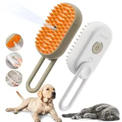 Brosse Électrique 3 en 1 pour Chien et Chat, Peigne d'Épilation Anti-Volant, Vaporisateur, Énergie