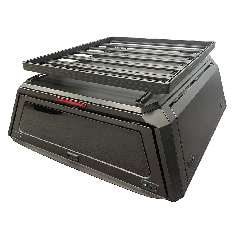 New Style Self-Driving Pickup Canopy Waterproof Lockable Topper for Toyota Hilux & CHEVY SILVERADO (Pop-Up + Side Step)