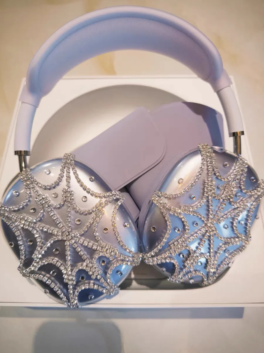 Adecuado para airpodsmax Diamond Flash Series cubierta protectora de red con cuentas que caen la lluvia