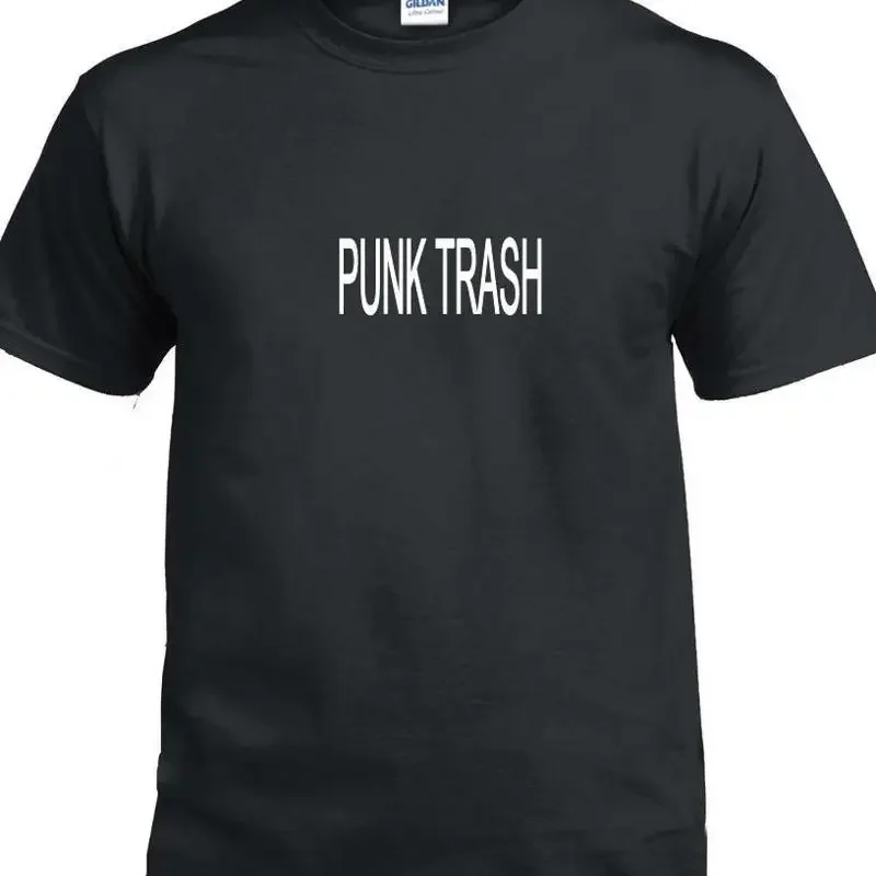 Punk Trash T Shirt Gutter 80s Rock Funny White Black