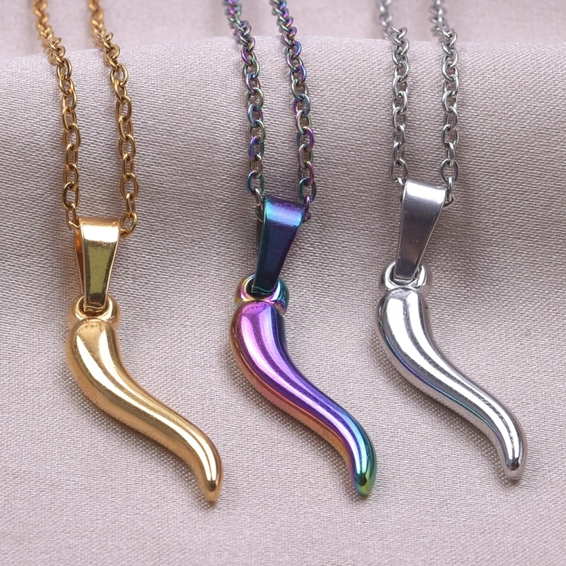 3pcs Brief Pepper Lucky Pendants Necklace Sell Well Stainless Steel Fashion Gold/Silver Color Necklaces For Women Clavicle Chain