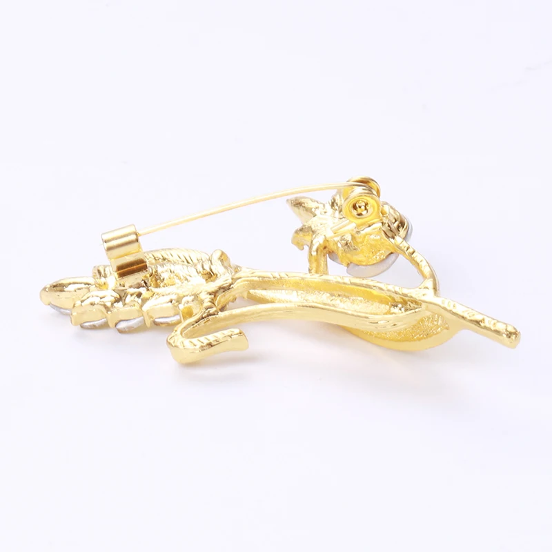 Rhinestone Wheat Ear Brooches for Women Unisex Enamel Botanical Pins Banquet Party Backpack Gifts Jewelry Accessories