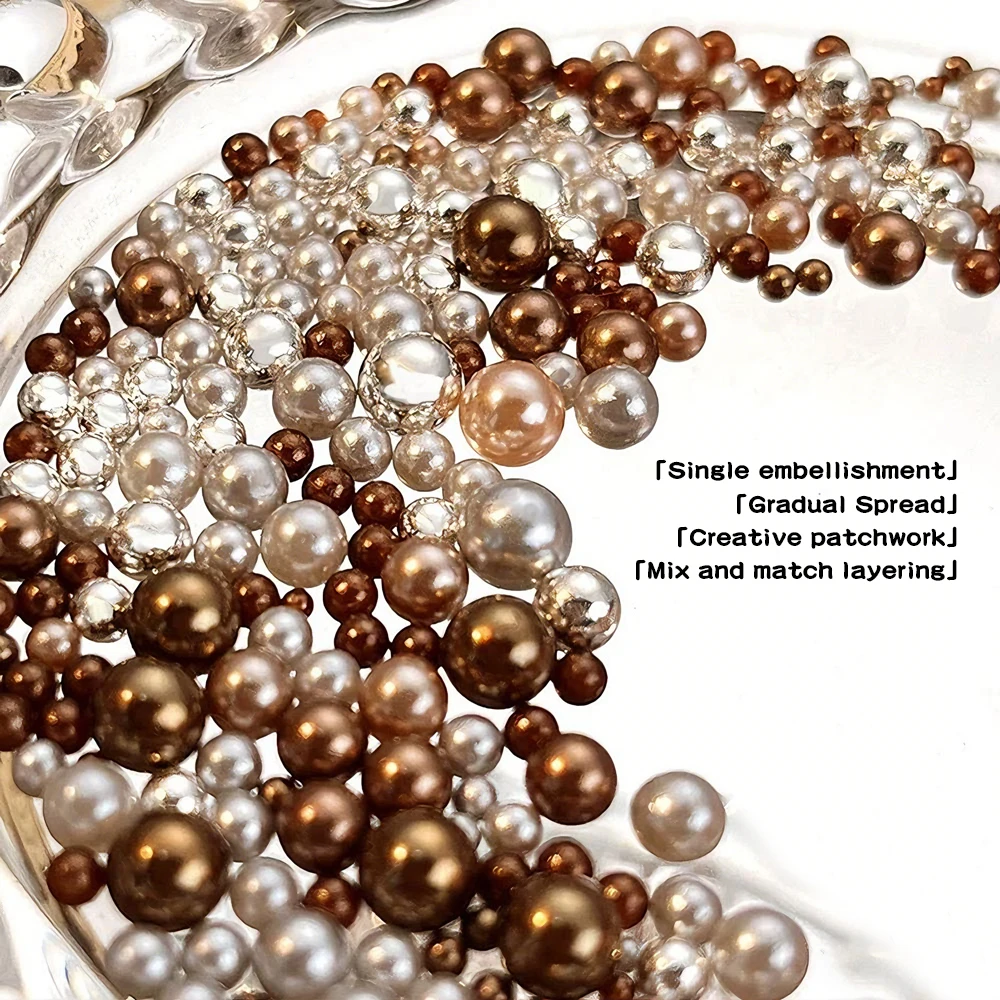KANIU Hochglanzpolierte Nagelperlen, Vintage, elegant, praktisch für den täglichen Gebrauch, Nagel-DIY-Materialien für die Gestaltung einer fertigen Nagelatmosphäre