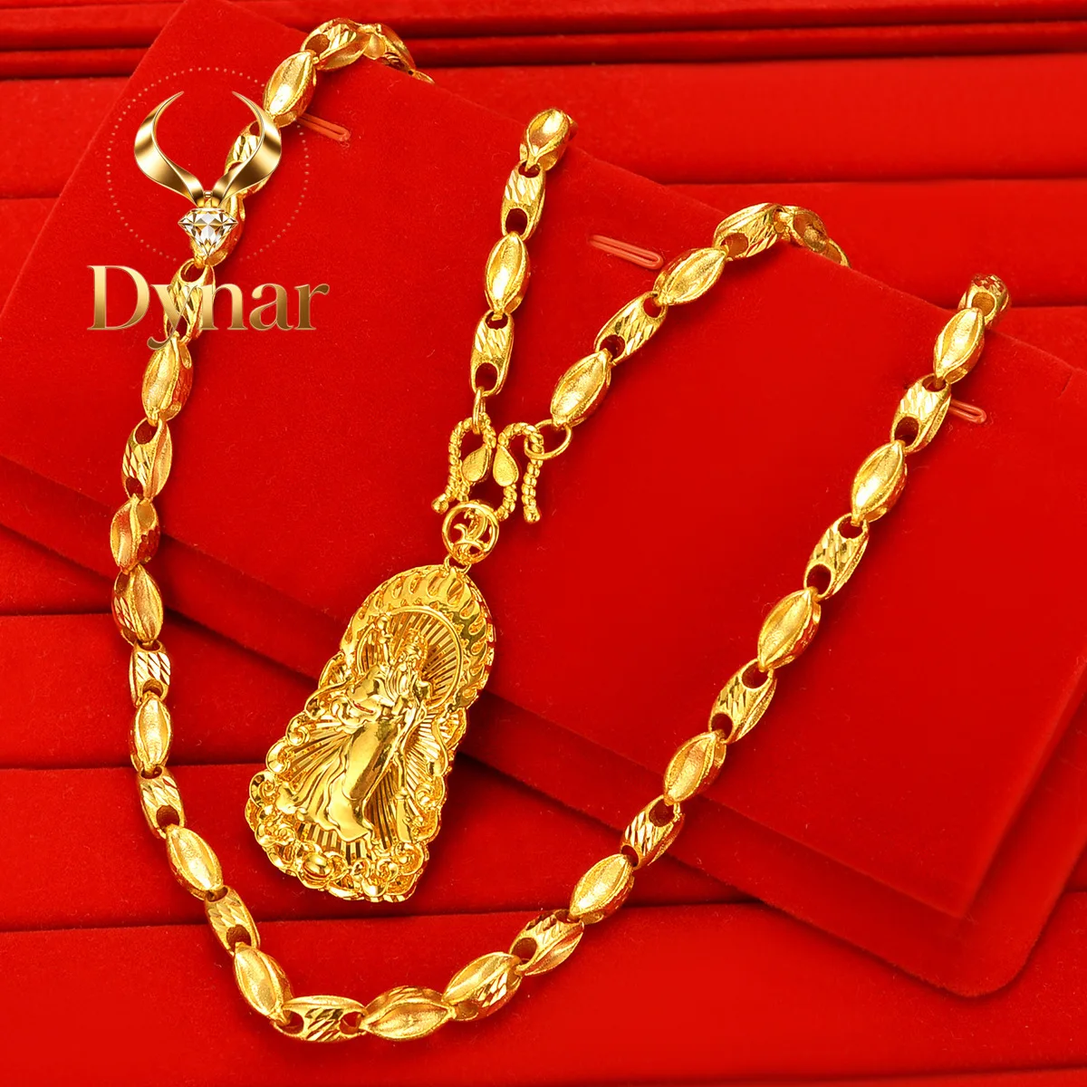 

Dynar Jewelry Boutique AU999 Gold Necklace Men's Flame Guangang Pendant Men's 24K Real Gold Pendant Atmospheric Fashionable C
