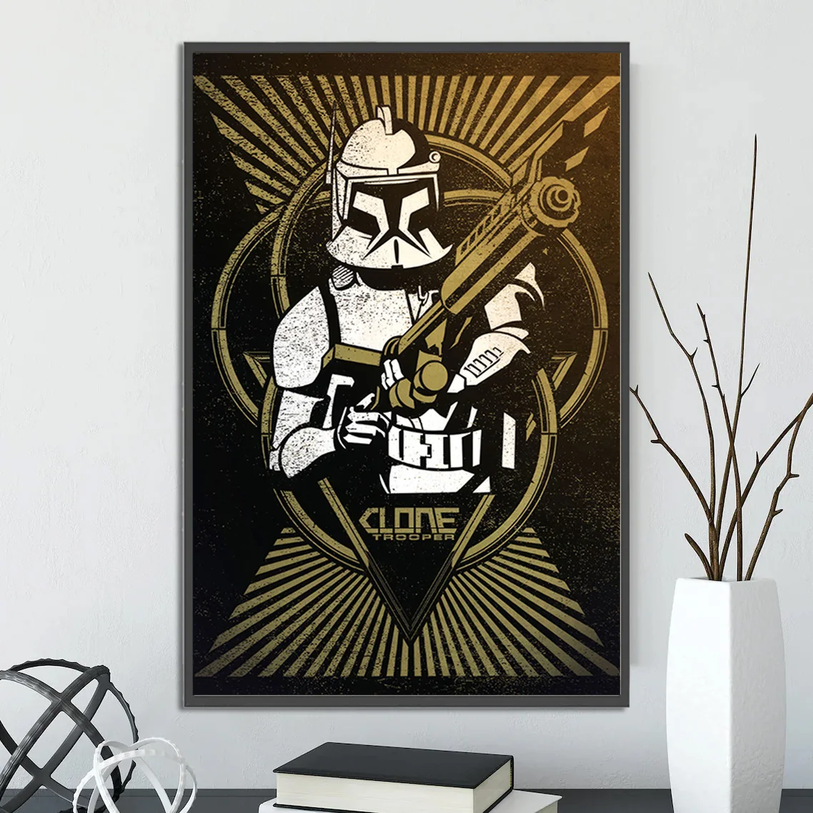 Star Wars Stormtrooper Self-adhesive Poster Movie Yoda Figures Home Decoration Painting Wall Art Bedroom Ahsoka Wallpaper Gift