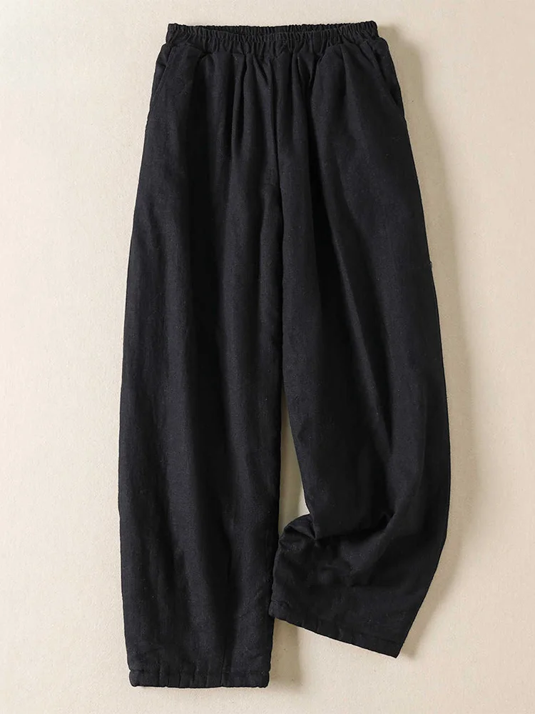 Authentic 2026 Autumn Winter Loose Cotton Straight Leg Casual Pants Women's Versatile Comfortable Fashionable Wide Leg Trousers