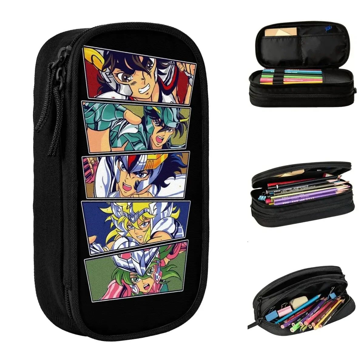 

The Knights Seiya Saints Merch Pencil Case Large-capacity Office Supplies Pencilcase Birthday Gift for Teens Girls Adults Studen