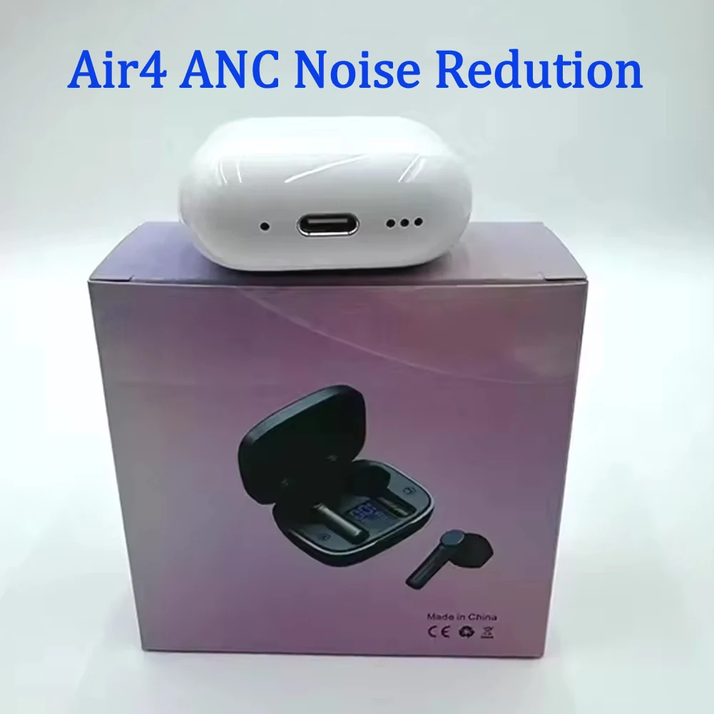 

2024 New Stereo Ear Buds ios18 ANC Active Noise Cancellation Wireless Bluetooth 5.2 Earphone Sports Headphones for Air4