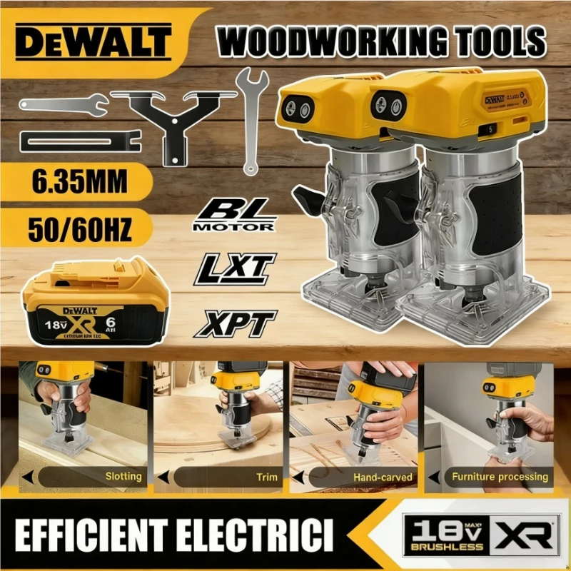 

Беспроводной электрический фрезер Dewalt 30000 об/мин для обработки дерева, гравировки и нарезки пазов