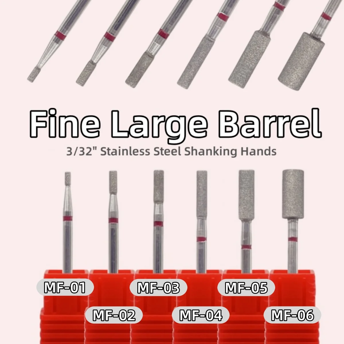 

1Pcs Diamond Nail Drill Bit Fine Grit Size Large Barrel Cuticle Clean Nail Bits Russian Nail Tools Safety Dead Skin Cleaner File