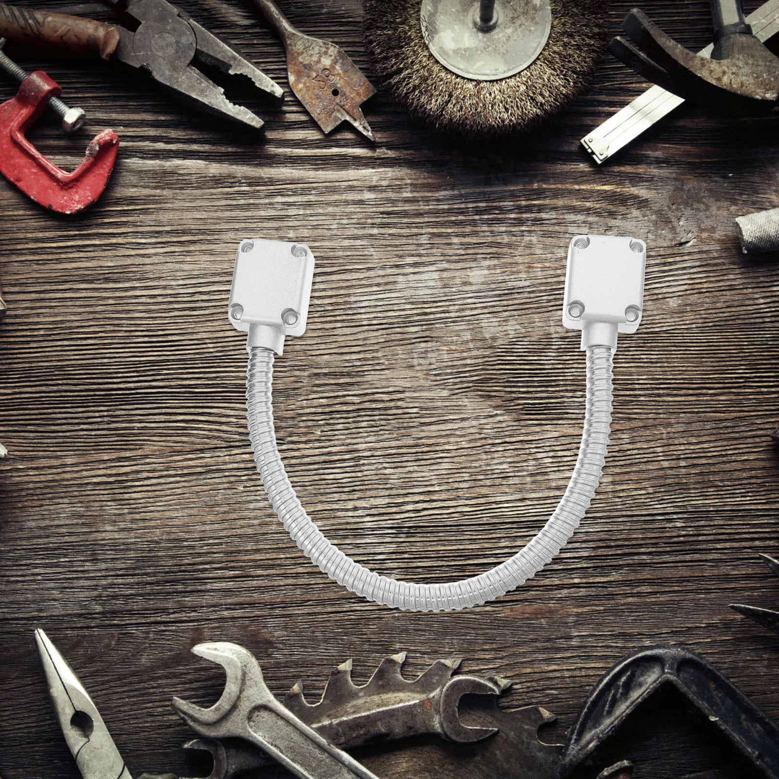 

Stainless Steel Door Loop Protector Heavy Duty Flexible Access Control Cable Line Defender for Office Home Public Security