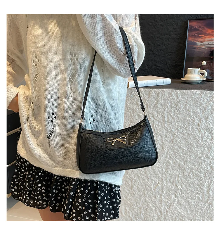 Neu eingetroffene Damen-Umhängetasche mit Schleifendesign, modische, individuelle Pendeltasche – Detail 10