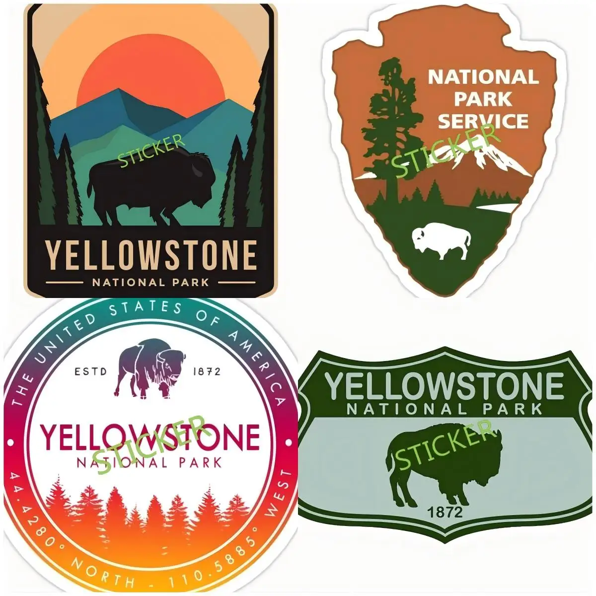 

Yellowstone National Park Sign Car Sticker Waterproof Scratch-Proof Decal Vinyl Motorcycle Windshield Trunk Decoration Funny