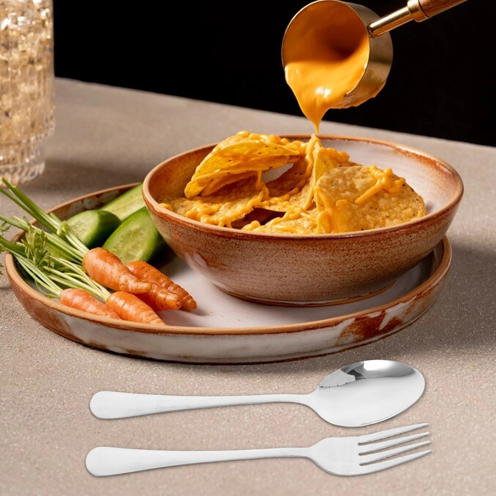 

20Pcs Stainless Steel Flatware Set Modern Silverware with Comfort Grip for Western Cuisine Family Gathering Party Camping