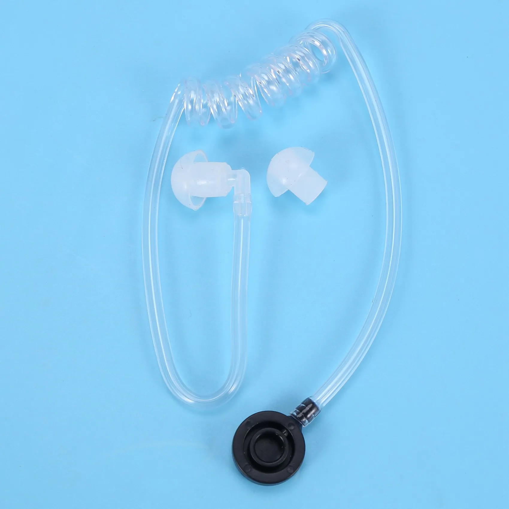 ABGN Throat Mic Miniphone Covert Acoustic Tube Earpiece Headset for Two Way Radio