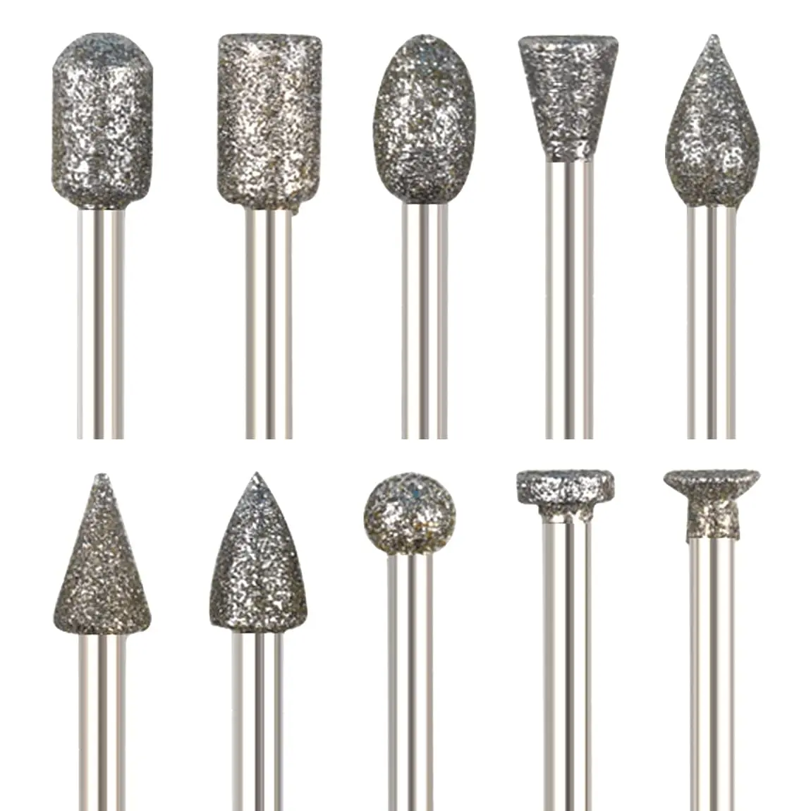 Diamante moagem cabeça para ferramenta rotativa Dremel, rebarbatanas definir acessórios, brocas, diamante Rotary arquivos, variedade de formas, 20PCs