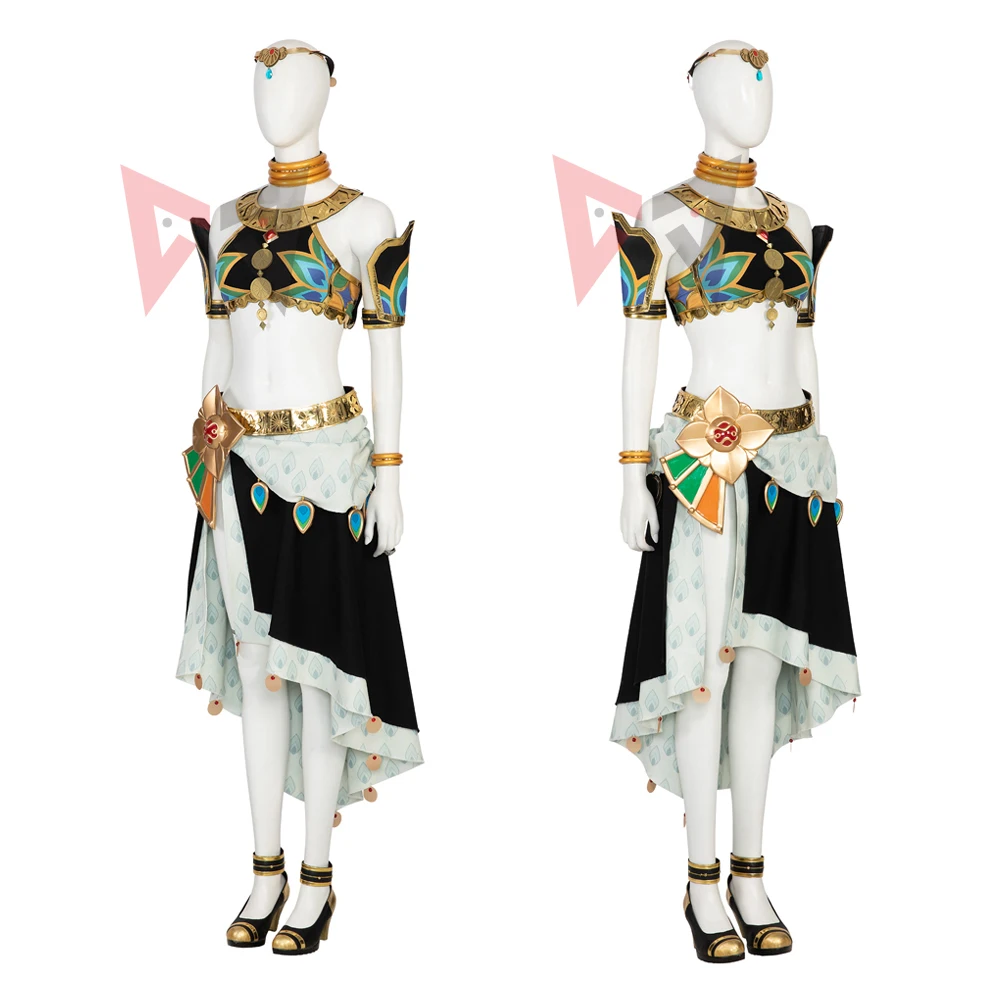 New Riju Cosplay Skirt Zelda Cosplay Costume The Legend Tears Of The Kingdom Set Necklace Tops Skirt Custom Made