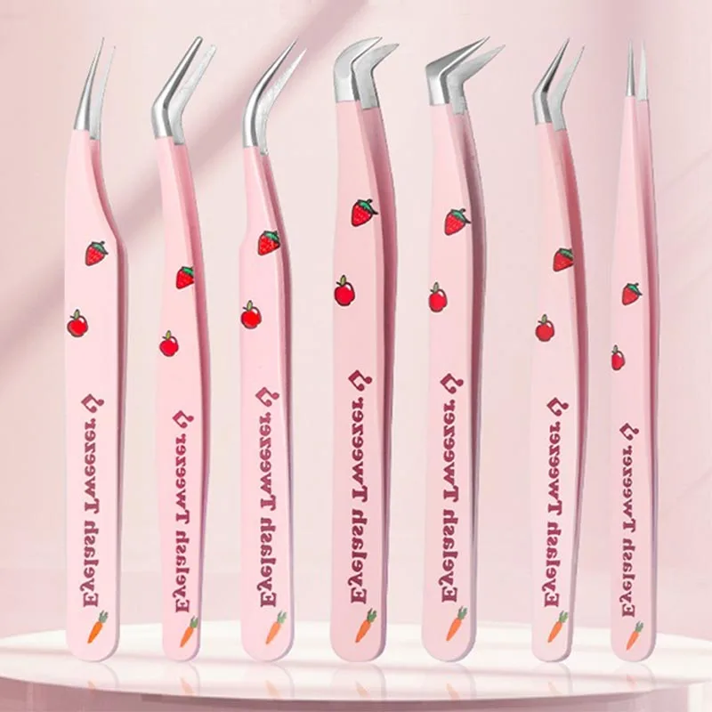 新しいピンセットまつげエクステンションピンセットまつげファイバーチップラッシュボリュームピンセットつけまつげクリップ JMNZ02