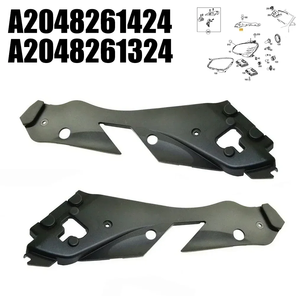 1Pair Car Headlight Upper Protective Cover For Mercedes For W204 For C Class 2007-2010 OEM A2048261424 Headlamp Decor Shell Part