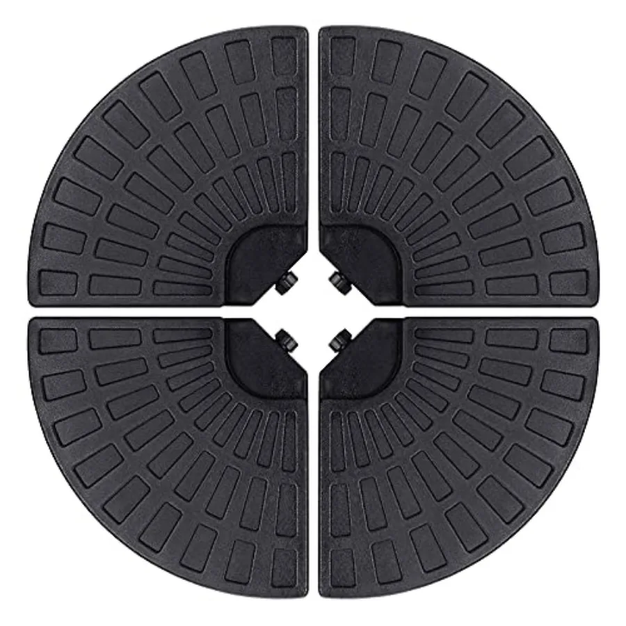 

Sunnyglade 18.9" 4Pcs 13L Fan Shaped Water or Sand Filled Umbrella Base/Fan Style Self-Filled Cantilever Offset Umbrella Base S