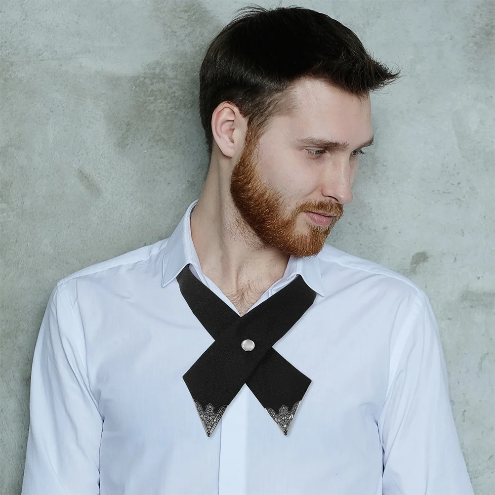 

2Pcs Classic Black Adjustable Cross Bow Tie Pre Tied School Uniform Necktie for Men Women Professional Wear Women Tie