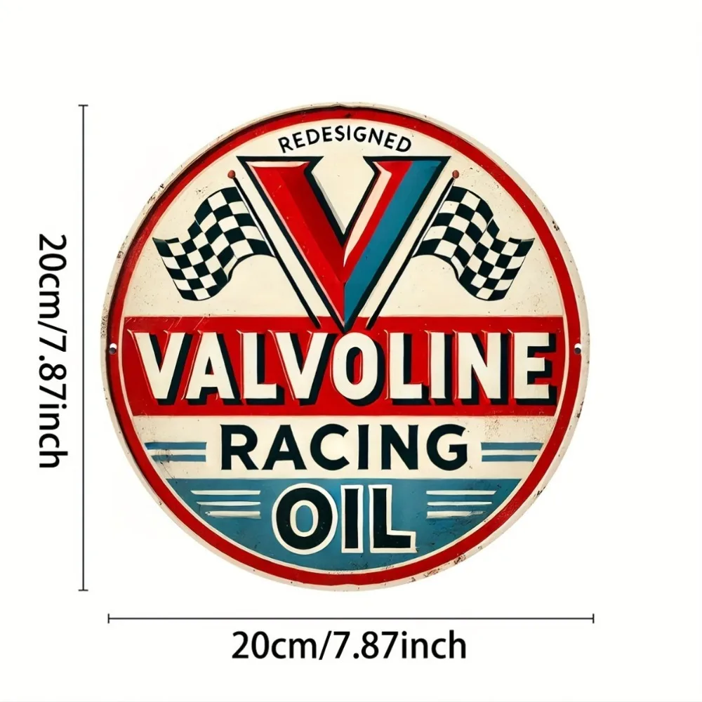 Valvoline Vintage Metal Sign Multipurpose Wall Hanging Durable Windproof Waterproof Ideal for Home Office Bar Coffee Shop Decor