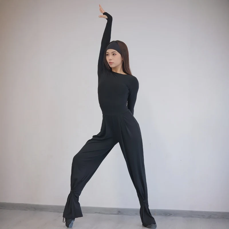 

Новые женские костюмы для латинских танцев, национальный стандарт, танцевальные тренировочные брюки, широкие брюки, чача, танго, самба, танцы DQL10298