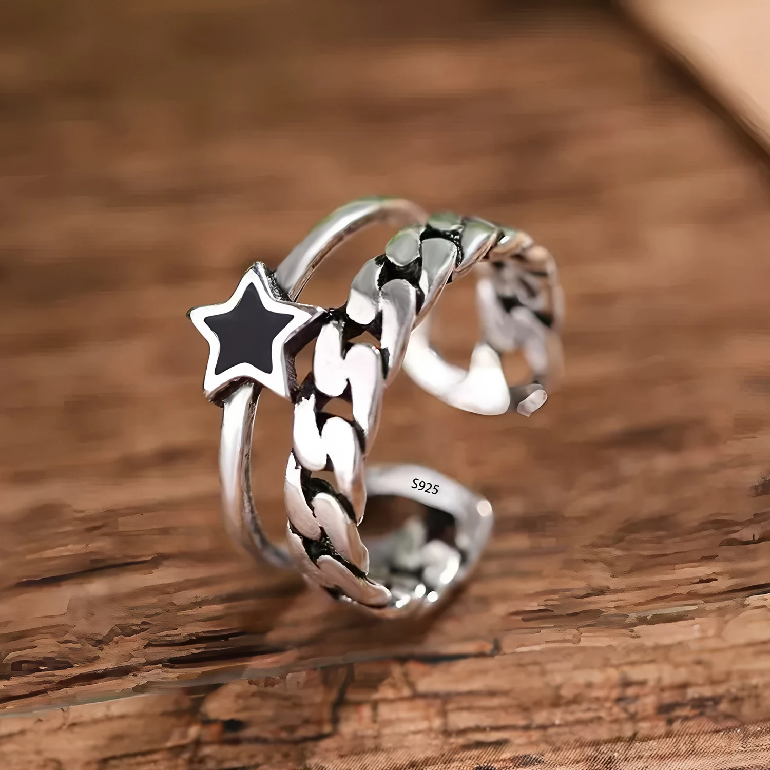 925 Sterling Zilveren Ketting Knoop Ring Voor Vrouwen Wrap Brede Band Rock Geometrie Punk Sieraden Gift Groothandel Dropshipping