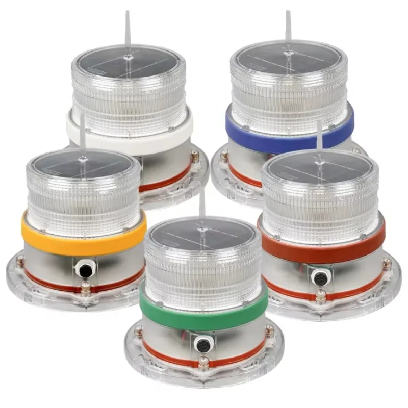 Solar Powered Self-contained Green Red Yellow White Blue Visible Range 2NM Led Marine Lantern Navigation Light