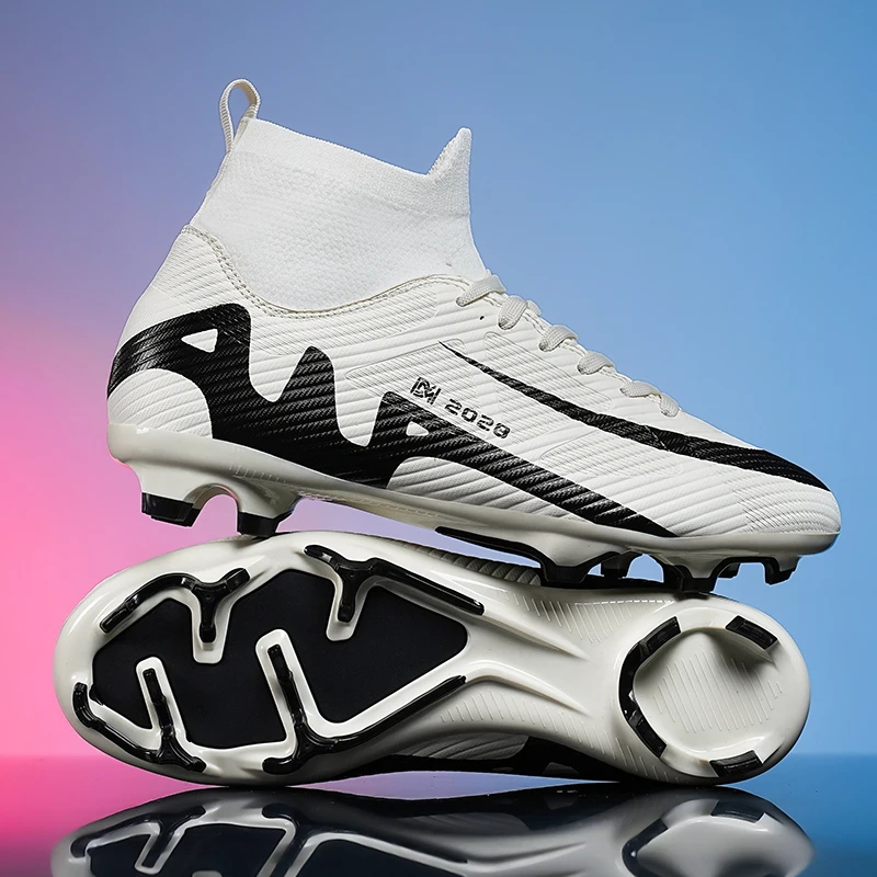 

Men Soccer Shoes Cleats Ankle Unisex Football Boots Comfortable Society Professional Ultralight Studded Futsal Training Sneakers