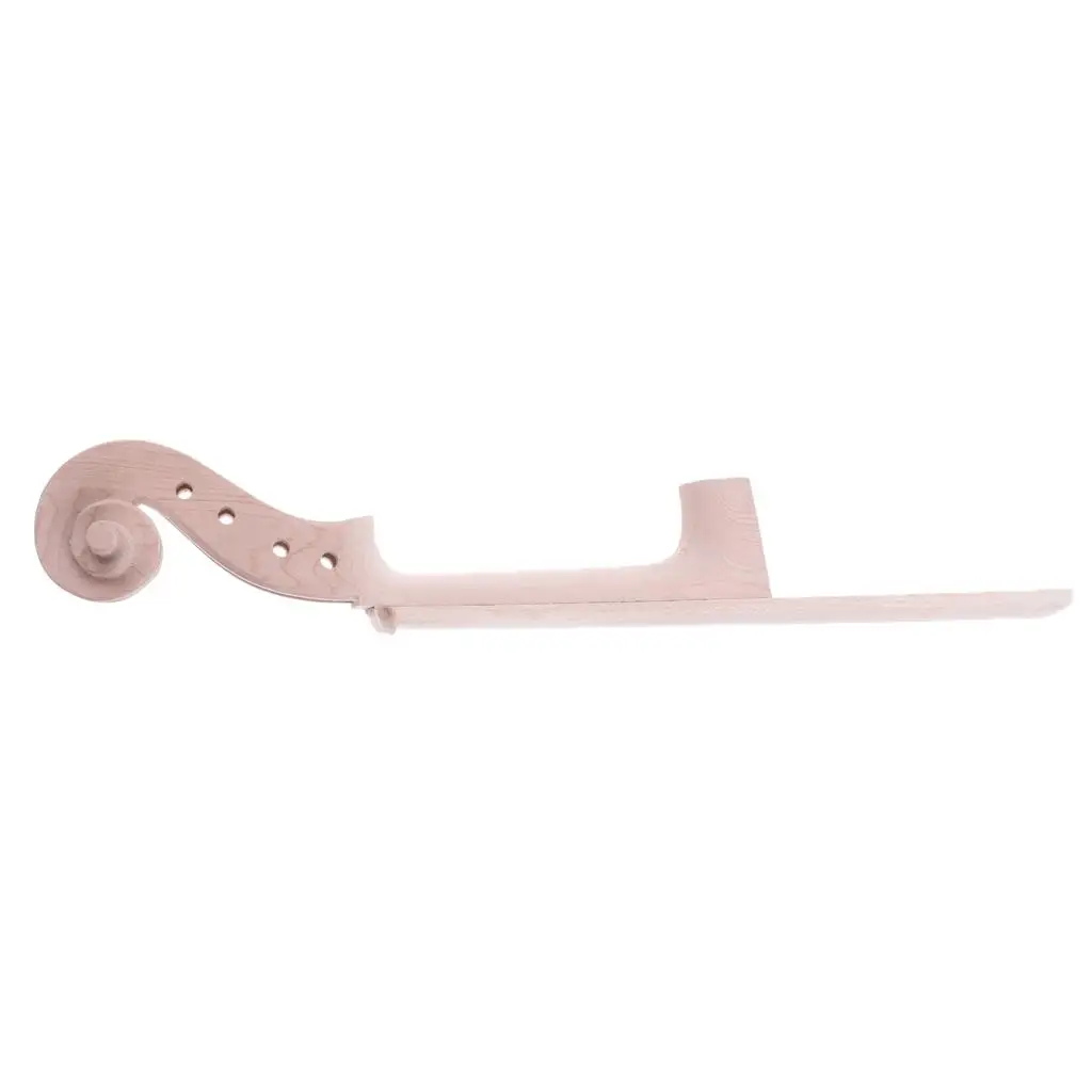 Full Size 4/4 Unfinished Violin Neck Hand Carved Scroll Replacement Fingerboard Maple Accessories for Violin Maker