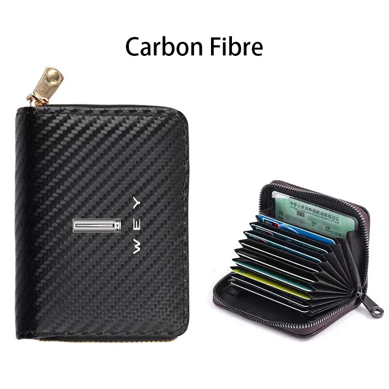 Car Carbon Fiber Driver\'s License Holder Card Bag Driving ID Card Storage Bag Wallet For Great Wall WEY Coffee vv5 vv6 vv7