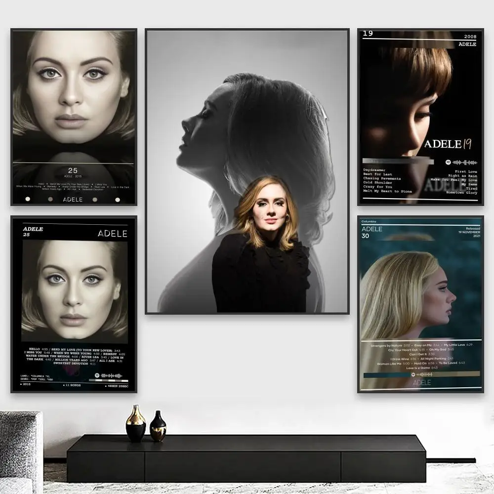 R&B Singer A-Adele Poster Room Wall Art Decor Waterproof Stickers For Home Bar Bedroom Decoration