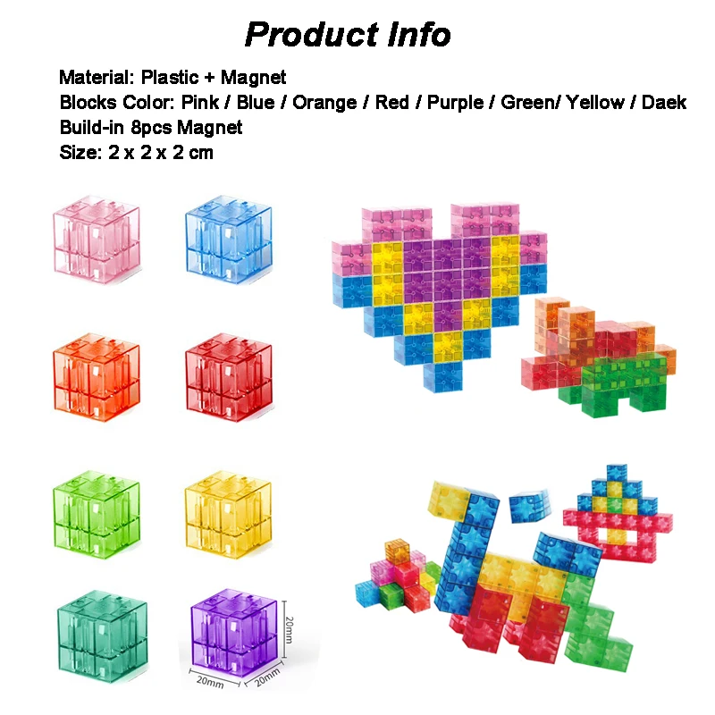 Magnetic Construction Blocks Learning Toys for Early Childhood Intelligence STEM Education & Parent-Child Bonding Play Kids Gift